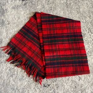 Made in Scotland Tartan Scarf Cashmere Wool Red Robertson